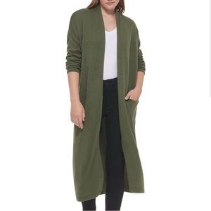 NWT Calvin Klein Jeans Open Front Duster Cardigan Size L in Olive Green